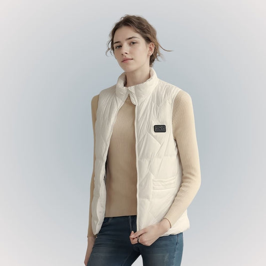 Veste sans manche chauffante blanche pour femme