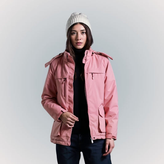 Femme en blouson chauffant Rose clair