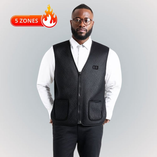 Sous veste chauffante 5 zones noire pour homme et femme